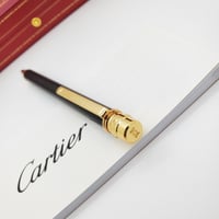 قلم كارتير سانتوس نحيف اسود بذهبي مطفي