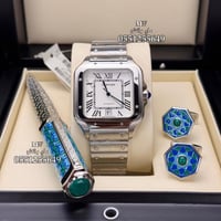 طقم كارتير الفاخر : ساعة وقلم وكبك Cartier