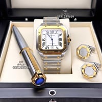 طقم كارتير الفاخر : ساعة وقلم وكبك Cartier