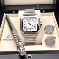 طقم كارتير الفاخر : ساعة وقلم وكبك Cartier