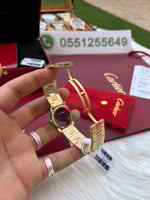 ساعة كارتير نسائي معا اسواره مجانيهCartier