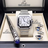 طقم كارتير الفاخر : ساعة وقلم وكبك Cartier