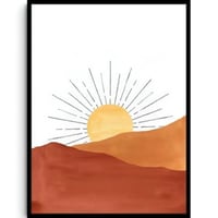 لوحة شروق الصحراء
