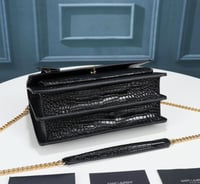 SUNSET MEDIUM IN CROCODILE-EMBOSSED LEATHER