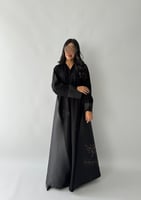 بكج عباية كريب سوداء مطرزه و فستان تحت العباية- 61...