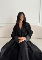 بكج عباية كريب سوداء مطرزه و فستان تحت العباية- 61...