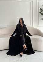 عباية سوداء بقماش ألف ليلة وليلة نصف كلوش 6167
