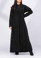 عباية شتوية سوداء بقطعتين Z6101