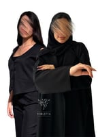 بكج عباية سوداء مطرزة بشك خرزي و طقم تحت العباية-...