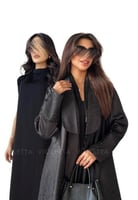 بكج عباية سوداء بليزر تربل كلوش بقماش الجاكار و فس...