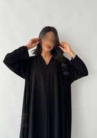 عباية سوداء بقماش ألف ليلة وليلة نصف كلوش 6167