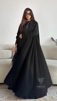 بكج عباية سوداء تربل كلوش كويتي بقماش الليزر و فست...