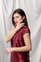 فستان حرير ماروني Z9018