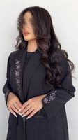 عباية سوداء بزهر الخزامى -Z6131