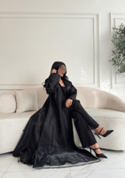 بكج عباية سوداء دبل شيفون كلوش و فستان تحت العباية...
