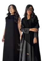 بكج عباية سوداء بياقة رسمية كلوش و فستان تحت العبا...