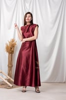 فستان حرير ماروني Z9018