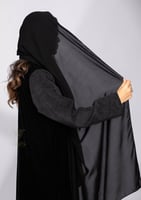 عباية شتوية سوداء بقطعتين Z6101