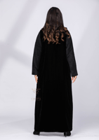 عباية شتوية سوداء بقطعتين Z6101