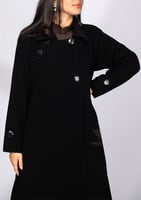 عباية سوداء بقصة الترنش كوت - 6152