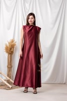 فستان حرير ماروني Z9018