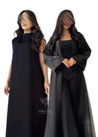 بكج عباية سوداء دبل شيفون كلوش و فستان تحت العباية...