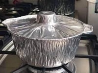 قدر قصدير المنيوم كبير مع الغطاء (L) - 5100 مل