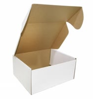 كرتون بغطاء متحرك للهدايا أبيض سادة مقاس 22*29*10