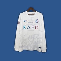 تيشيرت النصر احتياطي ابيض كم طويل 23/24