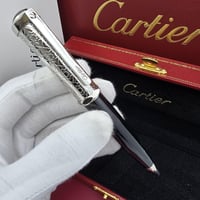 قلم كارتير فضي اسود