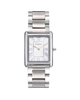 ساعة باللون الفضي ميناء ابيض كاتيرا