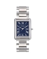 ساعة باللون الفضي ميناء ازرق كاتيرا