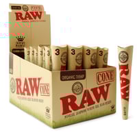 ورق RAW أورقانيك ملفوف جاهز – 3 كونز في كل بكت RAW...