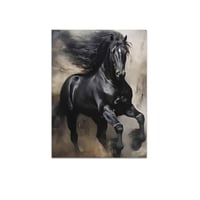 لوحات فنية جداريه الخيل العربي الاصيل الاسود