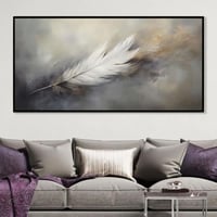 تصميم يركز على ريشة بيضاء ناعمة. خلفية بتدرجات لون...