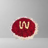 حرف ابيض ورد احمر 1