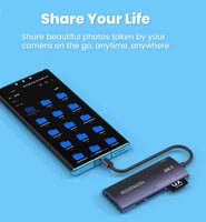 قارئ وصله ذاكره منفذ تايب سي 6في1 TF-SD-M2-CF-MS-X...