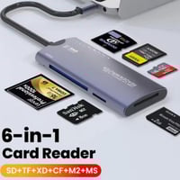 قارئ وصله ذاكره منفذ تايب سي 6في1 TF-SD-M2-CF-MS-X...