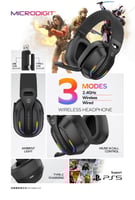 سماعة بلاستيشن مايكروديجيت بلوتوث وسلك Ms653WH