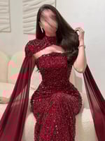 فستان سهرة بأكمام طويل انيقه