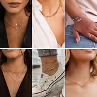 سلسلة اكسسوارات من الستانلس ستيل لون ذهبي/ فضي