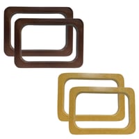 زوج يد خشبيه مستطيله للشنطه (بنى_بيج)