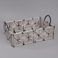 طقم سلال مستطيلة أنيقة من الحبل