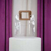 درزن أكياس شفاف مربع مسكات جلد بني