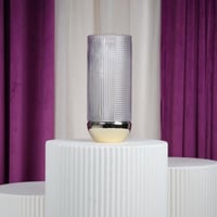 فازة زجاجية شفاف بقاعدة ذهبي