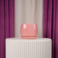 فازة ورد سيراميك وسط وردي