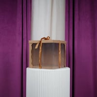 علب كيك ومنتجات مربع شفاف بني وسط