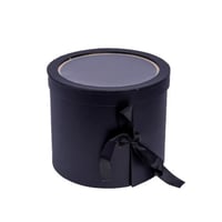 علب دائري اسود بغطاء شفاف