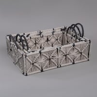 طقم سلال مستطيلة أنيقة من الحبل