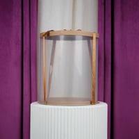 علب كيك وهدايا دائري شفافة بني كبير